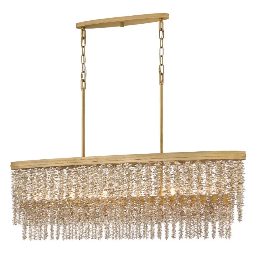 Rubina Six Light Linear Crystal Chandelier - Image 1