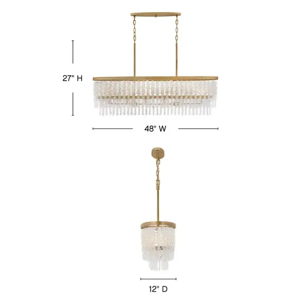 Rubina Six Light Linear Crystal Chandelier - Image 2