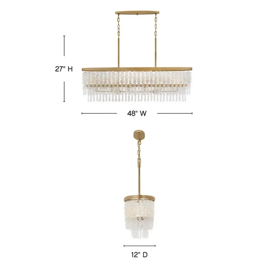 Rubina Six Light Linear Crystal Chandelier - Image 2