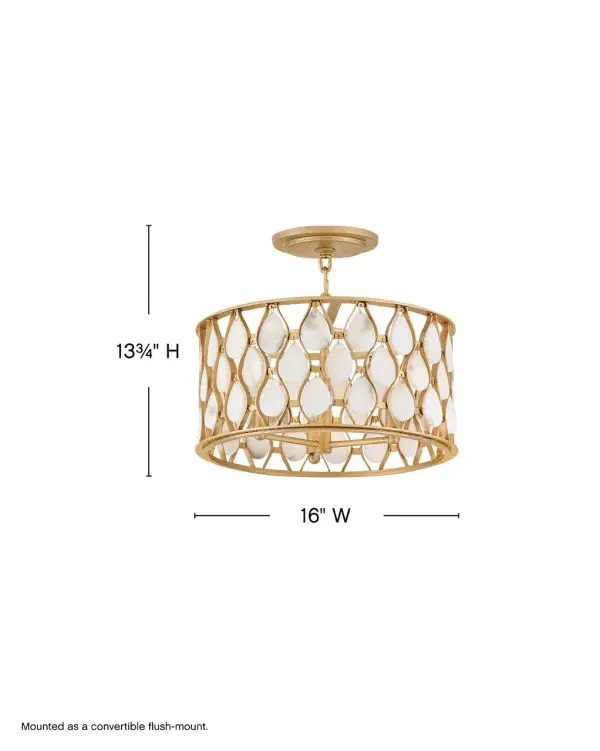 Estie Medium Convertible Semi-Flush Mount in Piastra Gold - Image 3