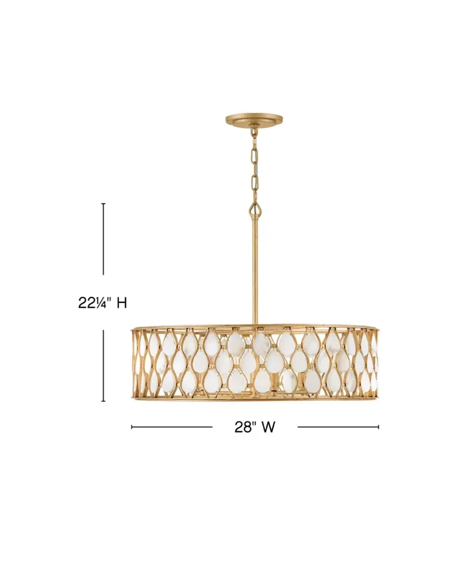 Estie Medium Chandelier in Piastra Gold - Image 2