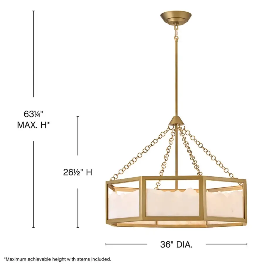 Veleta Large Drum Chandelier in Lacquered Brass - Image 2