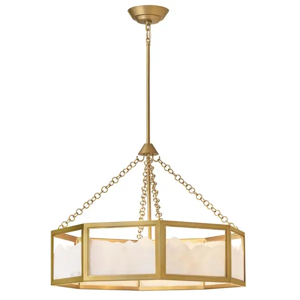 Veleta Large Drum Chandelier in Lacquered Brass - Image 11