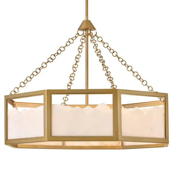 Veleta Large Drum Chandelier in Lacquered Brass - Image 3