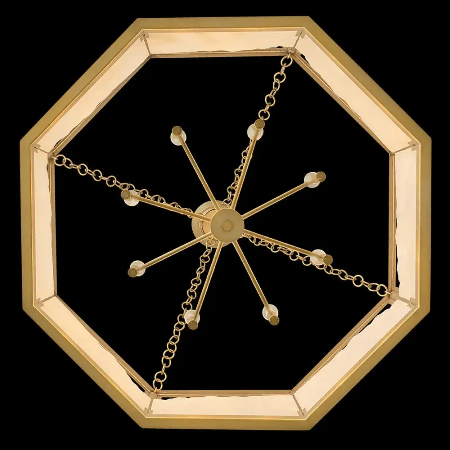 Veleta Large Drum Chandelier in Lacquered Brass - Image 9