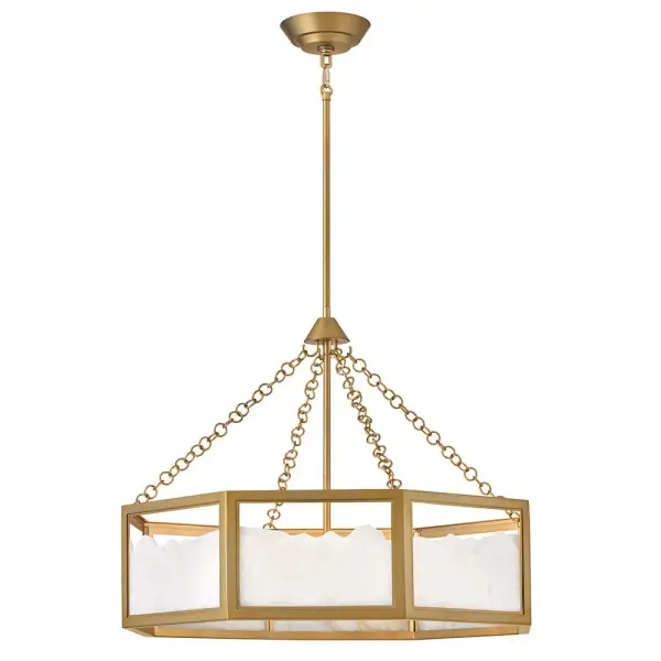 Veleta Large Drum Chandelier in Lacquered Brass - Image 10