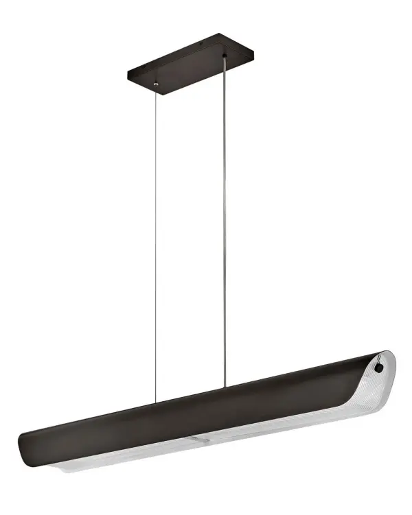 Sleek Linear Pendant with Sophisticated Ribbed Glass Diffusion - Image 3