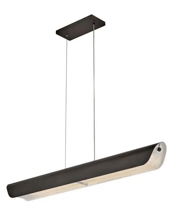 Sleek Linear Pendant with Sophisticated Ribbed Glass Diffusion - Image 4