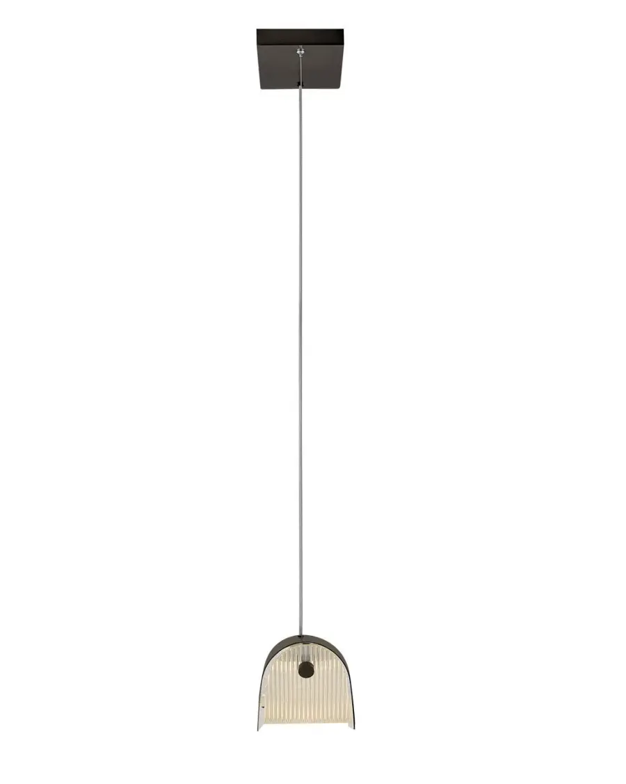 Sleek Linear Pendant with Sophisticated Ribbed Glass Diffusion - Image 7