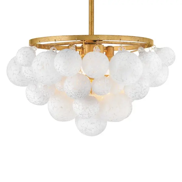 Marabel Medium Semi-Flush Mount in Distressed Brass - Image 3