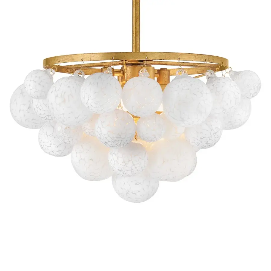 Marabel Medium Semi-Flush Mount in Distressed Brass - Image 3