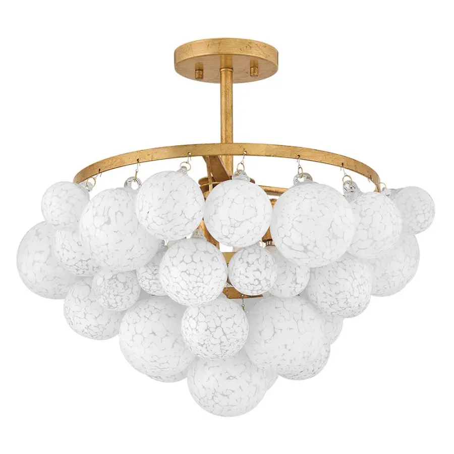 Marabel Medium Semi-Flush Mount in Distressed Brass - Image 7