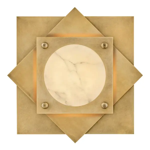 Sophisticated Art Deco Flush Mount with Warm Alabaster Glow - Image 1
