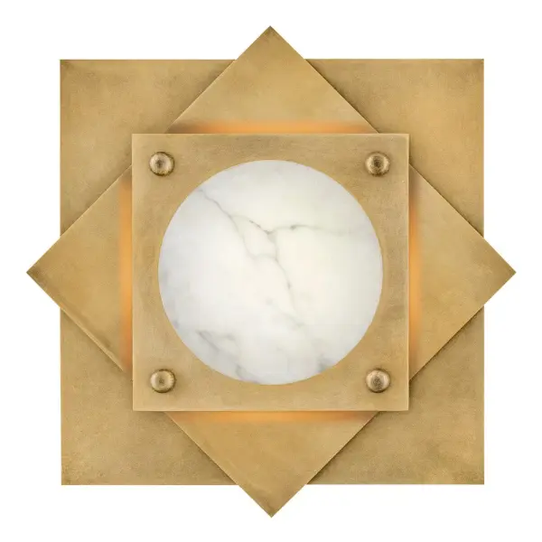 Sophisticated Art Deco Flush Mount with Warm Alabaster Glow - Image 4