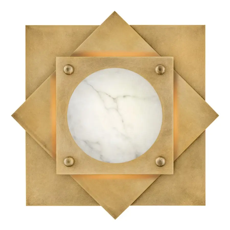 Sophisticated Art Deco Flush Mount with Warm Alabaster Glow - Image 4