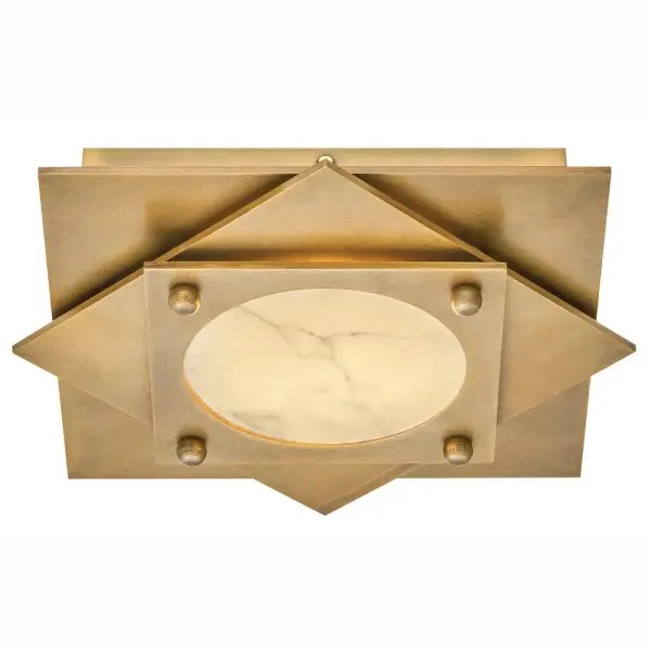 Sophisticated Art Deco Flush Mount with Warm Alabaster Glow - Image 6