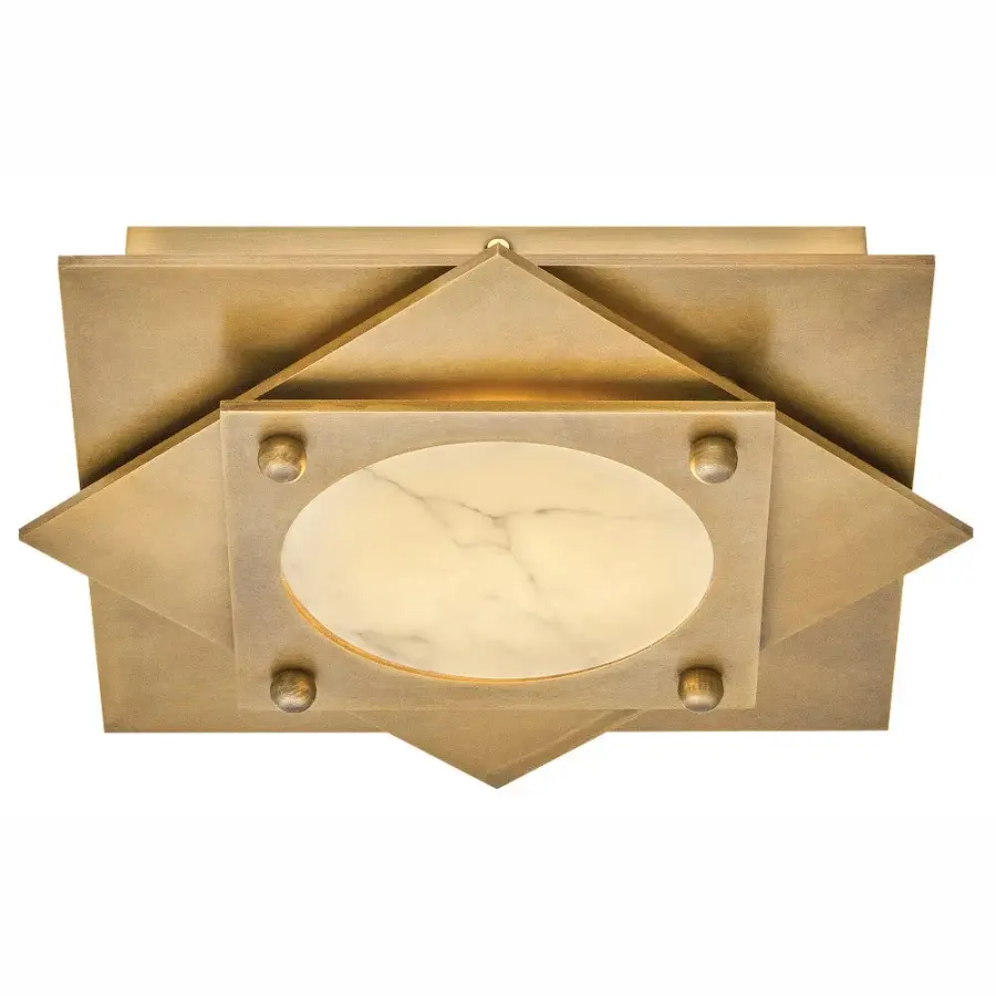 Sophisticated Art Deco Flush Mount with Warm Alabaster Glow - Image 6