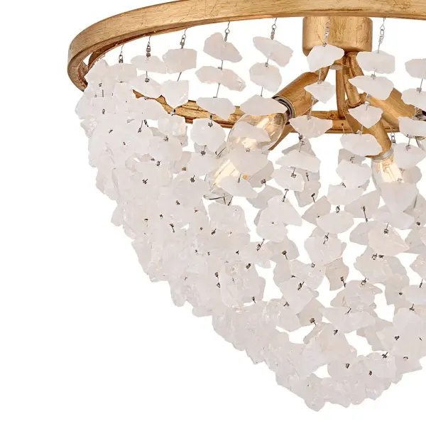 Myra Medium Semi-Flush Mount in Distressed Brass - Image 4
