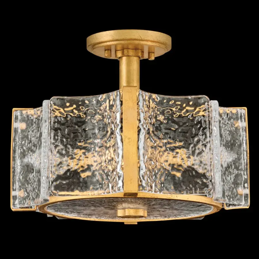 Florian Medium Semi-Flush Mount in Distressed Brass - Image 11