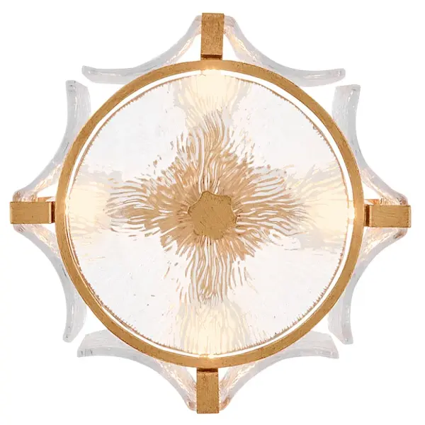 Florian Medium Semi-Flush Mount in Distressed Brass - Image 6