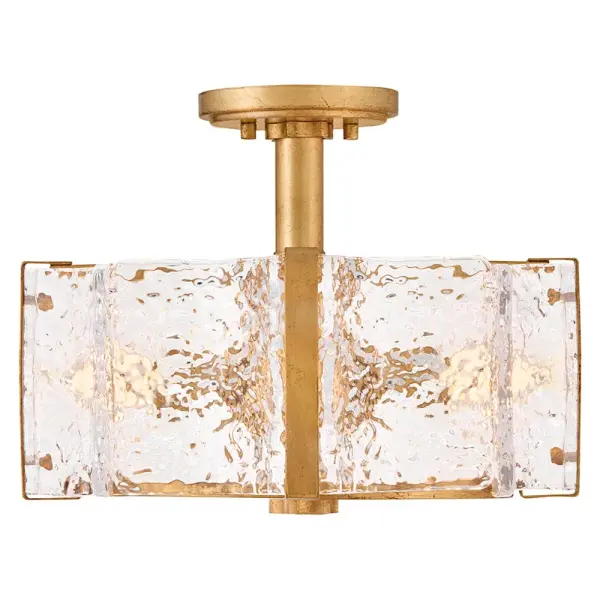 Florian Medium Semi-Flush Mount in Distressed Brass - Image 7