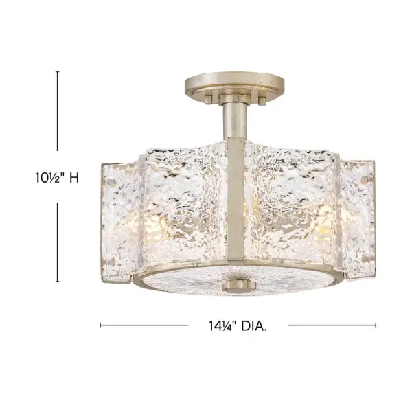 Florian Medium Semi-Flush Mount in Glacial - Image 2