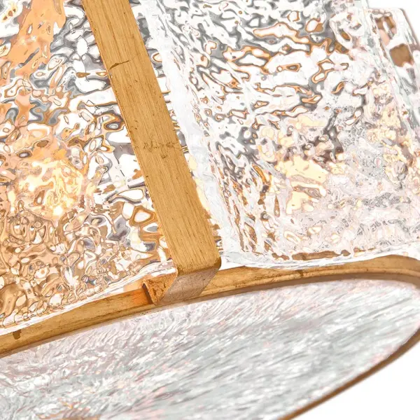 Florian Medium Semi-Flush Mount in Distressed Brass - Image 4