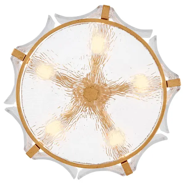 Florian Medium Semi-Flush Mount in Distressed Brass - Image 7