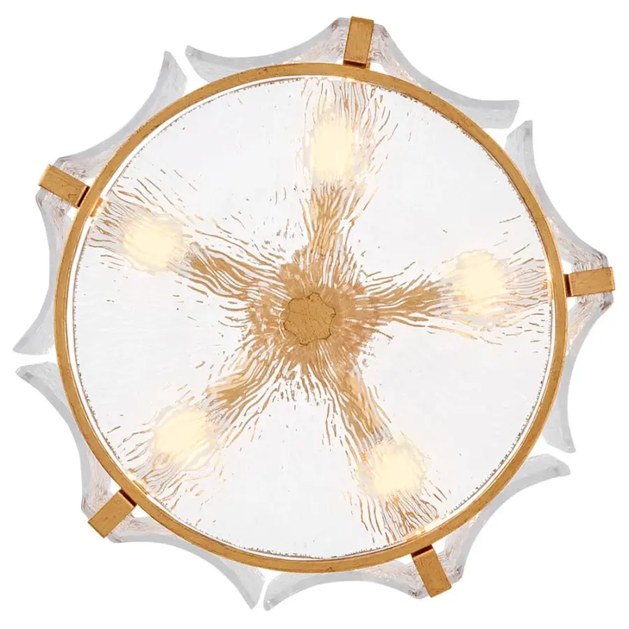 Florian Medium Semi-Flush Mount in Distressed Brass - Image 7