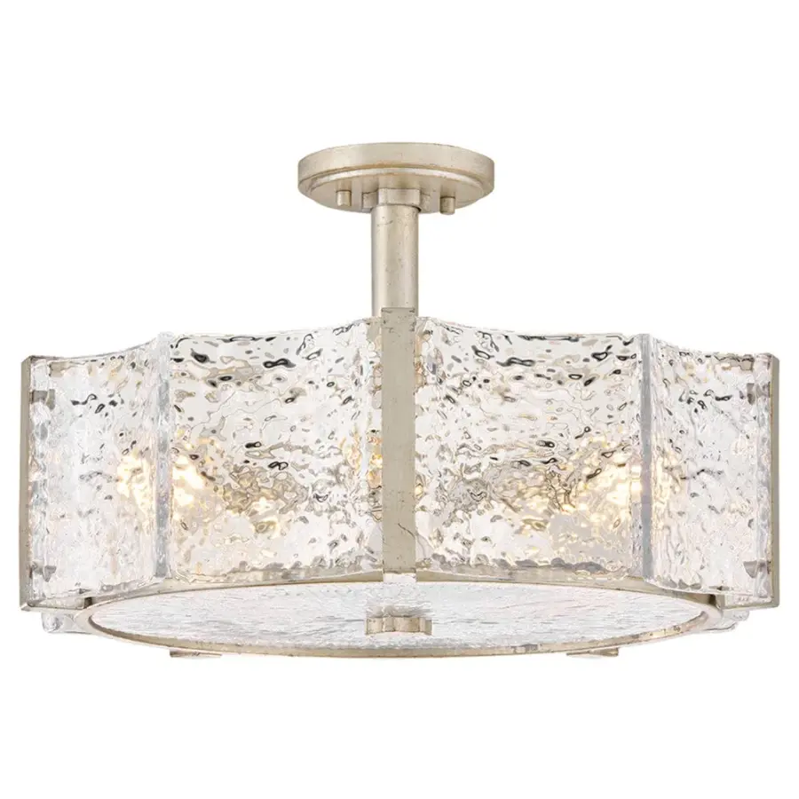 Florian Medium Semi-Flush Mount in Glacial - Image 1