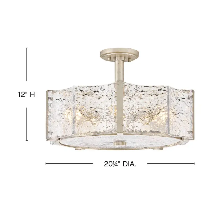 Florian Medium Semi-Flush Mount in Glacial - Image 2