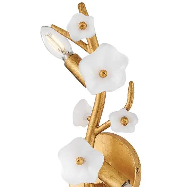 Azalea Large Three Light Sconce in Distressed Brass - Image 4