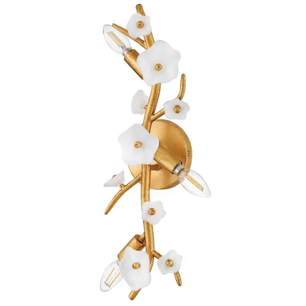 Azalea Large Three Light Sconce in Distressed Brass - Image 6