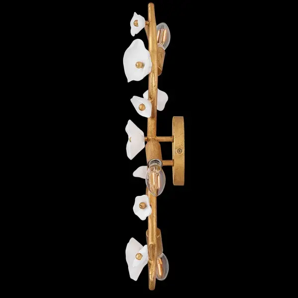 Azalea Large Three Light Sconce in Distressed Brass - Image 7