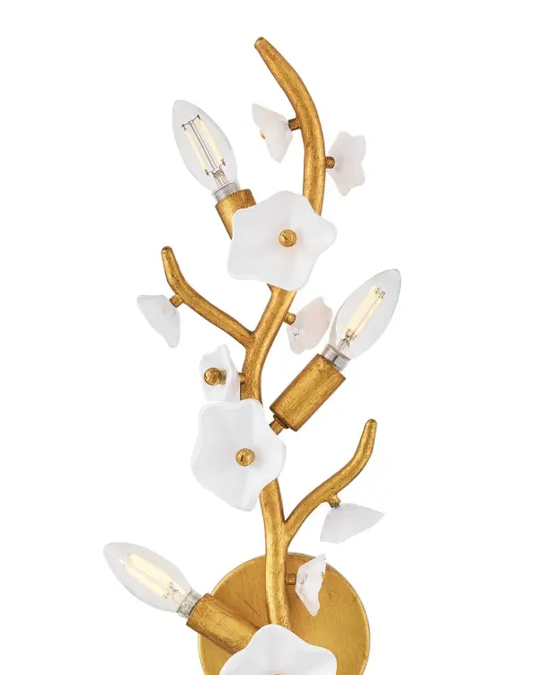 Azalea Large Five Light Sconce in Distressed Brass - Image 3