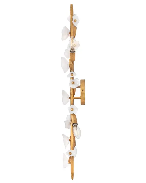 Azalea Large Five Light Sconce in Distressed Brass - Image 5