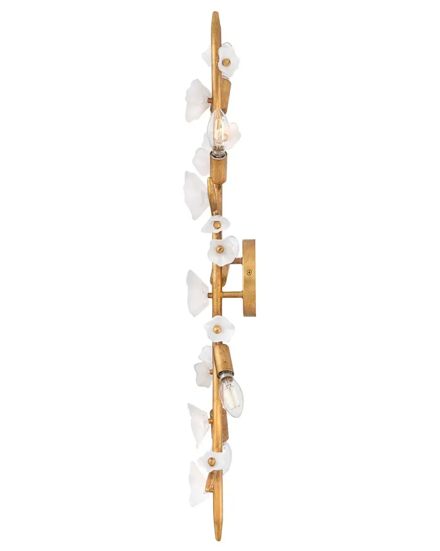 Azalea Large Five Light Sconce in Distressed Brass - Image 5