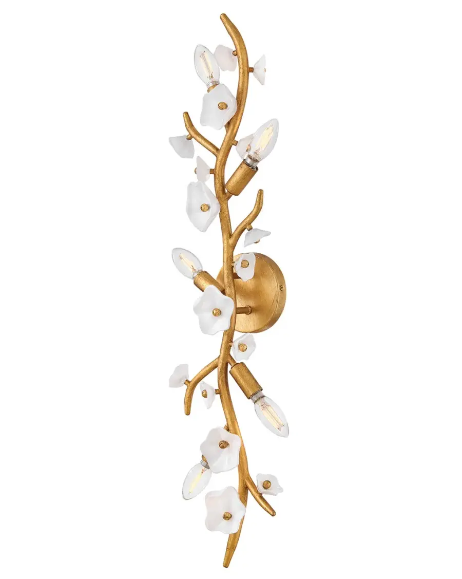 Azalea Large Five Light Sconce in Distressed Brass - Image 6