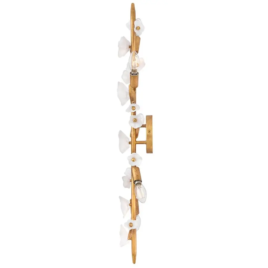 Azalea Large Five Light Sconce in Distressed Brass - Image 8