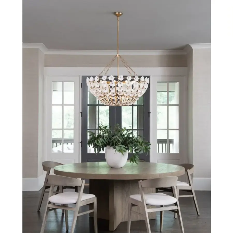 Azalea Large Chandelier in Distressed Brass - Image 11
