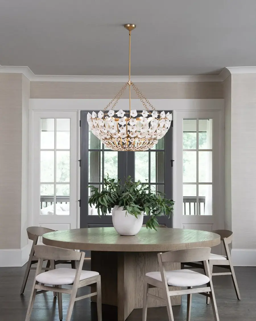 Azalea Large Chandelier in Distressed Brass - Image 8