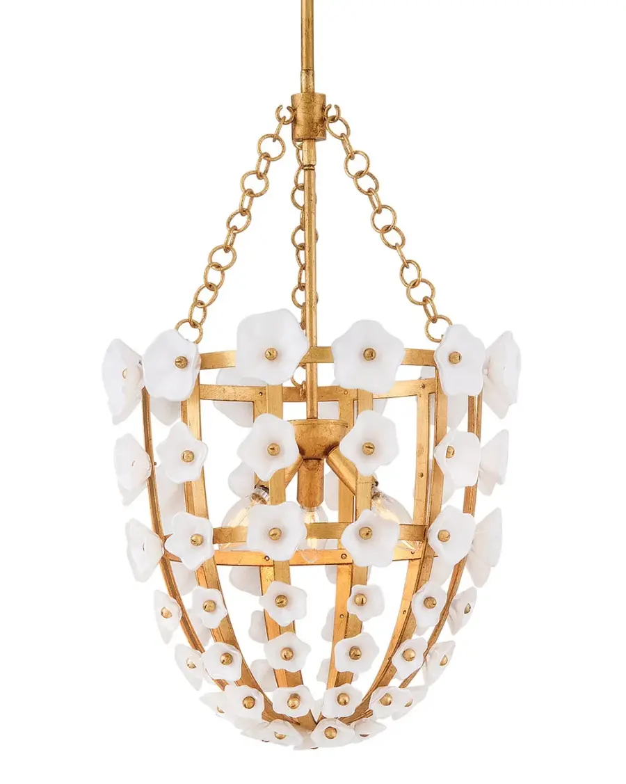 Azalea Large Pendant in Distressed Brass - Image 3
