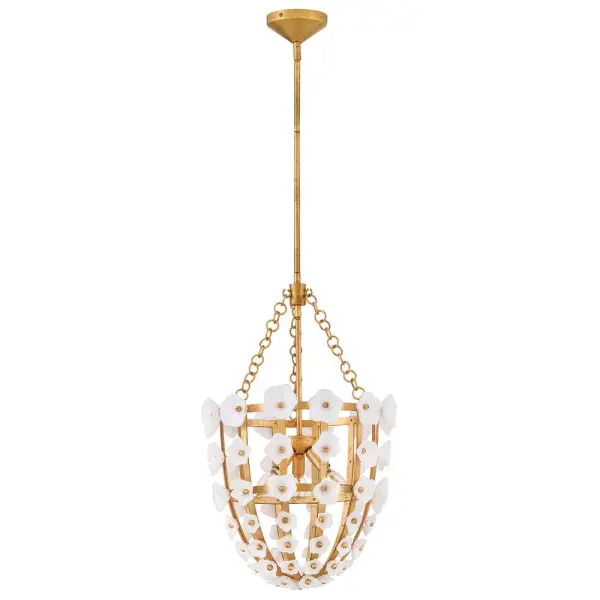 Azalea Large Pendant in Distressed Brass - Image 9