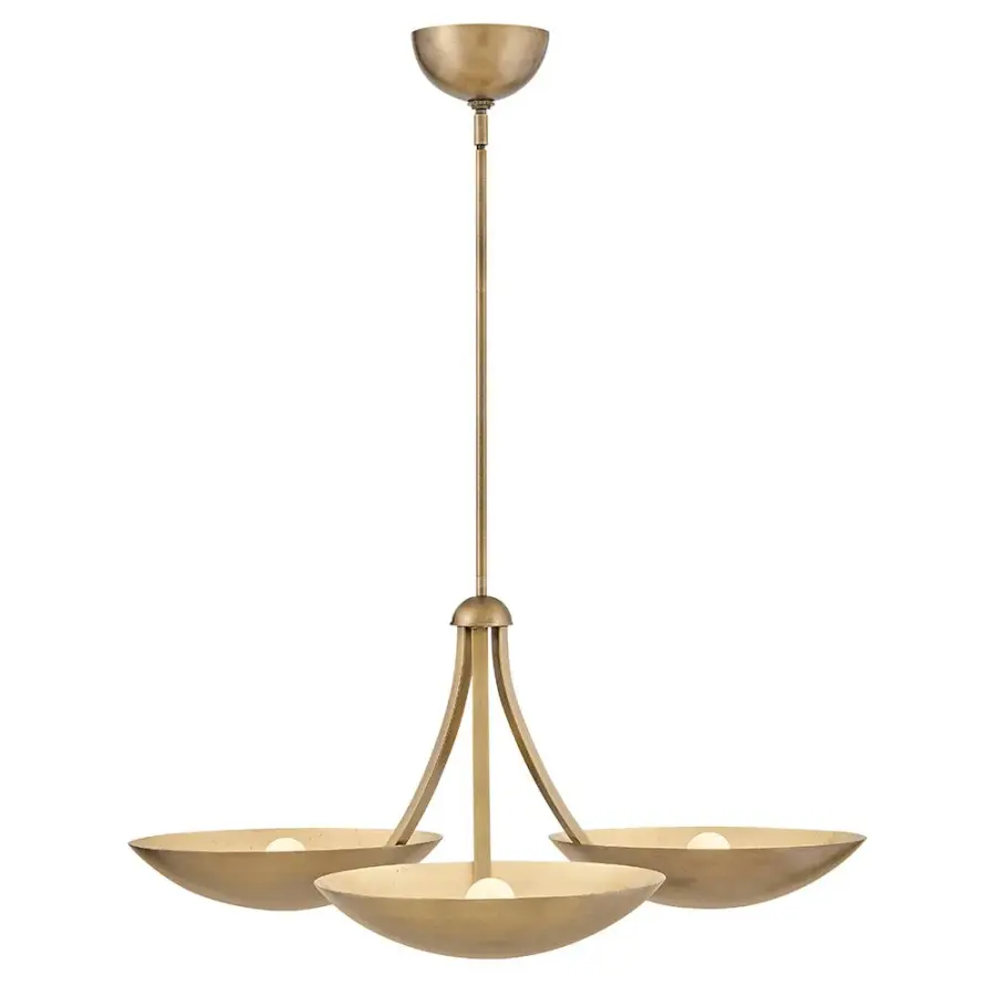 Glenn Large Chandelier in Heritage Brass with Gold Leaf - Image 1