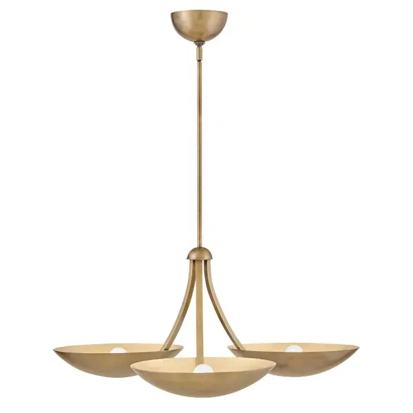 Glenn Large Chandelier in Heritage Brass with Gold Leaf - Image 3