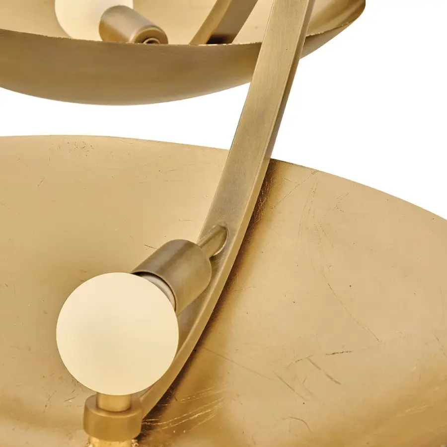 Glenn Large Chandelier in Heritage Brass with Gold Leaf - Image 4