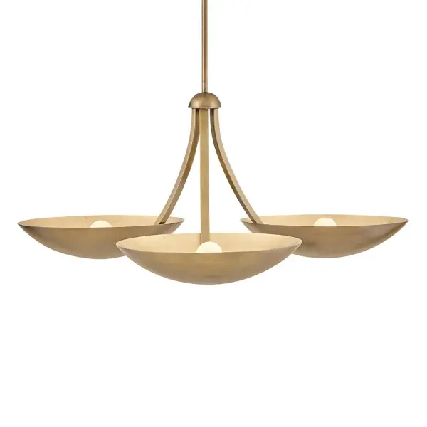 Glenn Large Chandelier in Heritage Brass with Gold Leaf - Image 5
