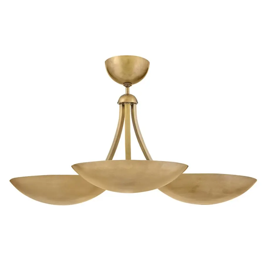 Glenn Large Chandelier in Heritage Brass with Gold Leaf - Image 6