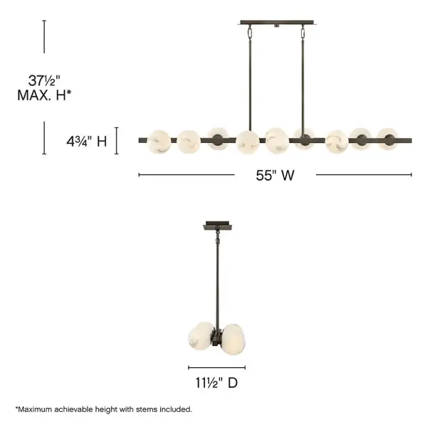 Selene Large Ten Light Linear Chandelier - Image 2