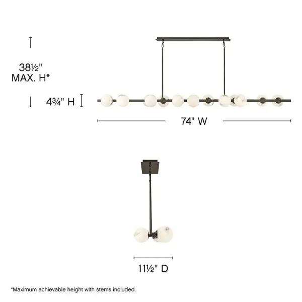 Selene Large Fourteen Light Linear Chandelier - Image 2
